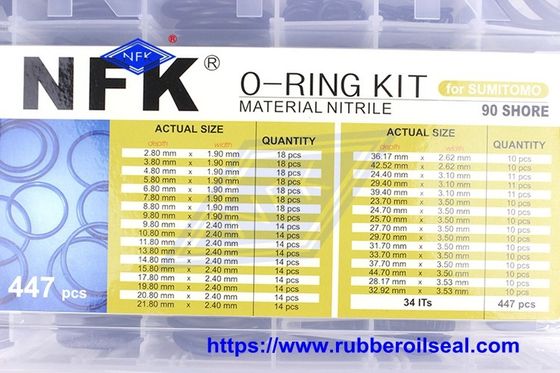 Black 396pcs O Ring Seal Box For Excavator Hydraulic Assortment Kit