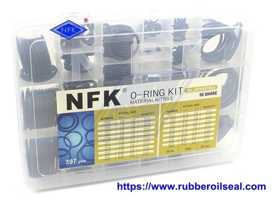 397pcs NBR90 O Ring Kit com resistência à alta pressão para escavadeiras e máquinas de construção
